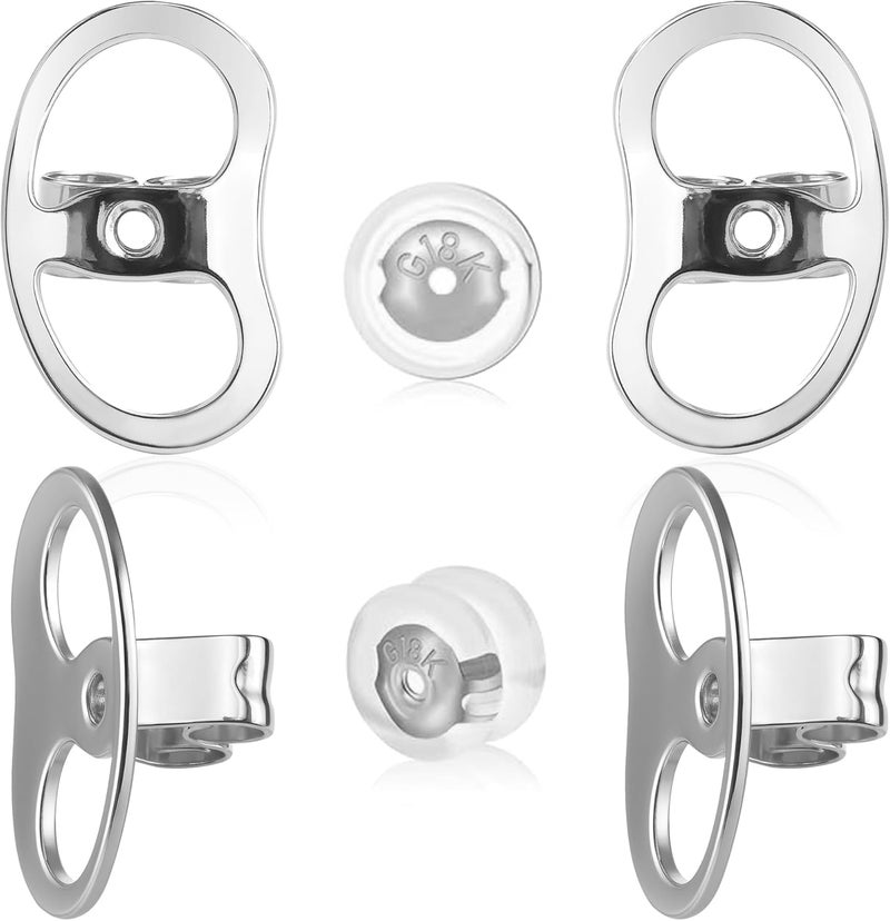 Goffing Earring Backs Replacements for Droopy Ears, Heavy Earrings Lifters, Locking Ear Support for Sensetive Skin, 6 Pairs - Image 1